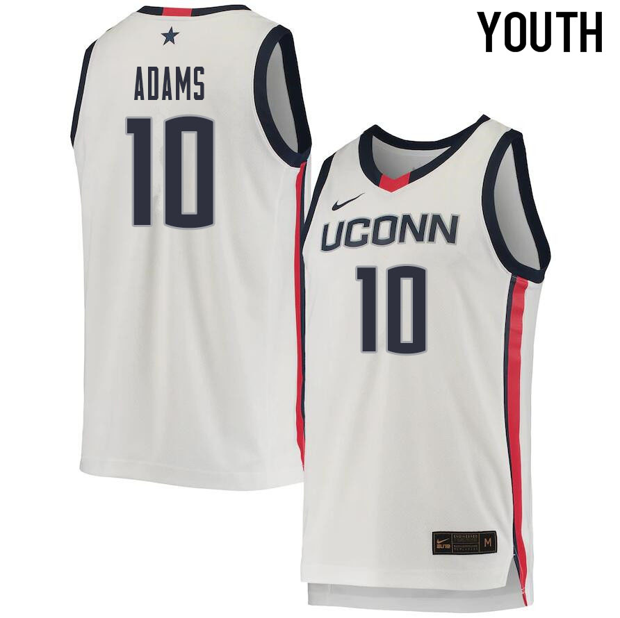 2021 Youth #10 Brendan Adams Uconn Huskies College Basketball Jerseys Sale-White